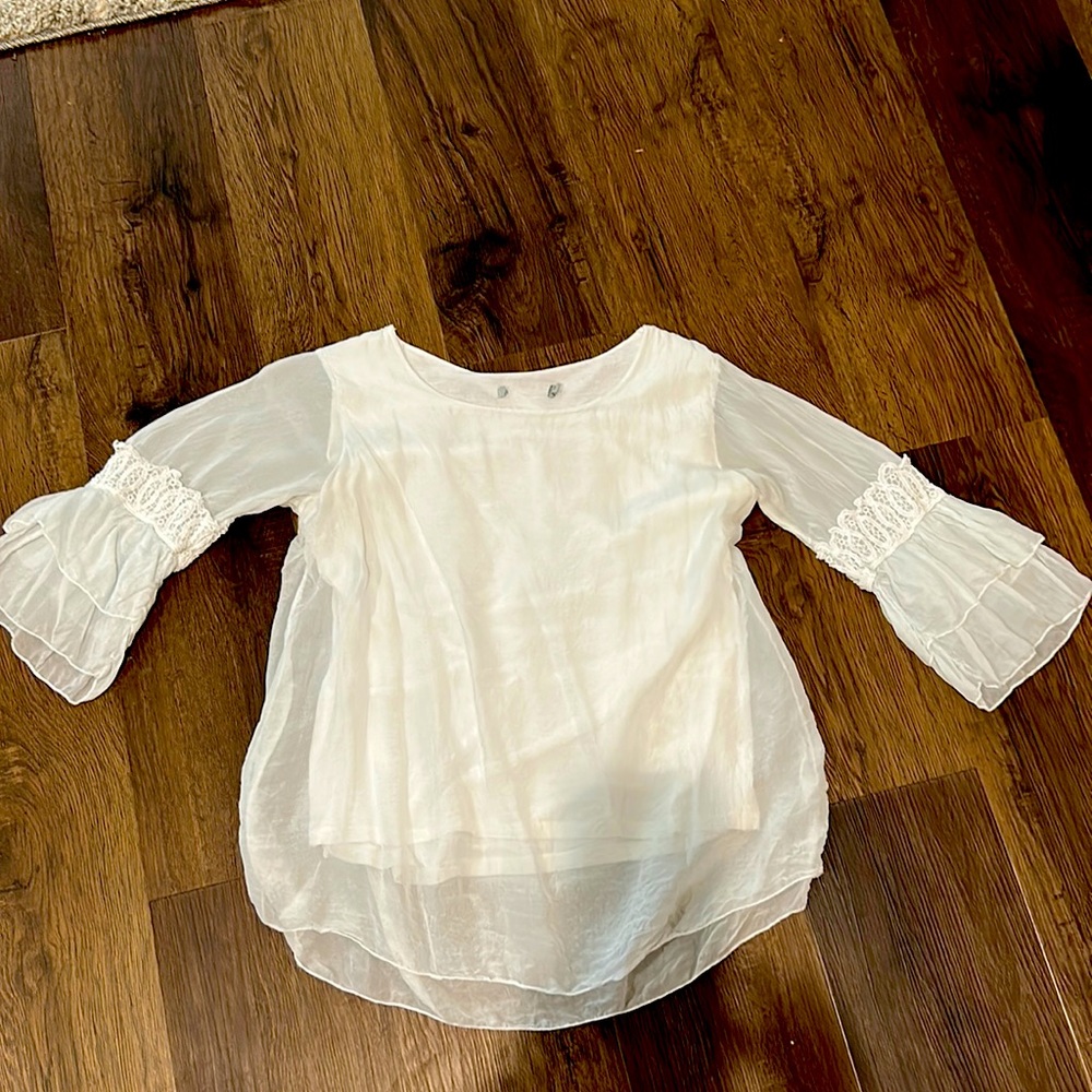 Women white blouse, lined